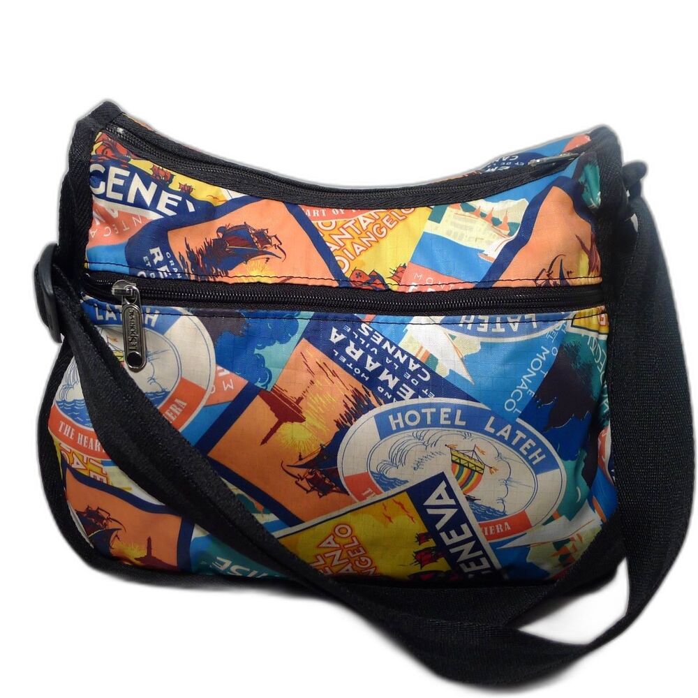 LeSportsac Deluxe Everyday Bag Vintage European Travel Print